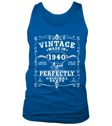 Vintage Made In 1940 Birthday Limited Edition Tank Top Unisex