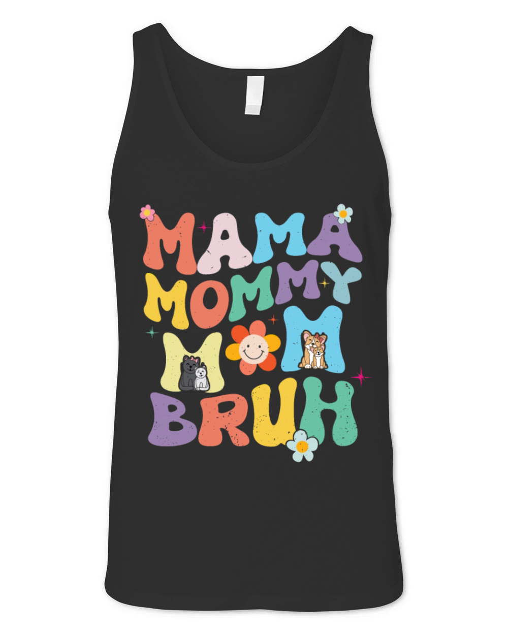 Groovy Vintage Mama Mommy Mom Bruh Mothers Days Unisex Jersey Tank