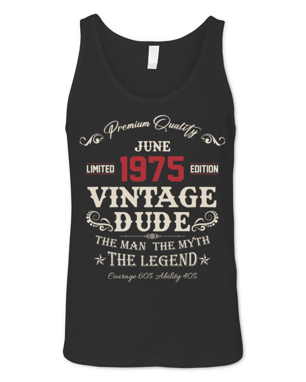 June 1975 Vintage Birthday Present Unisex Jersey Tank