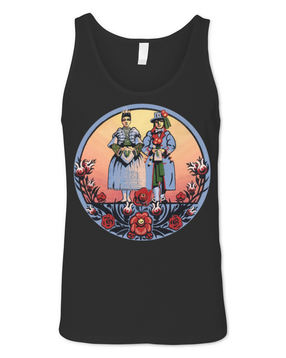 Sorbian wendish folklore - couple Unisex Jersey Tank