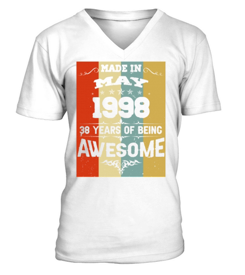 May 1998 Vintage Birthday Present V-Neck T-shirt