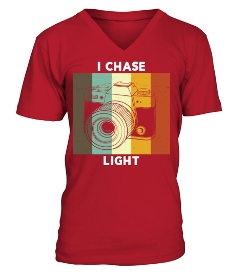 Vintage Camera I Chase Light Retro Color V-Neck T-shirt