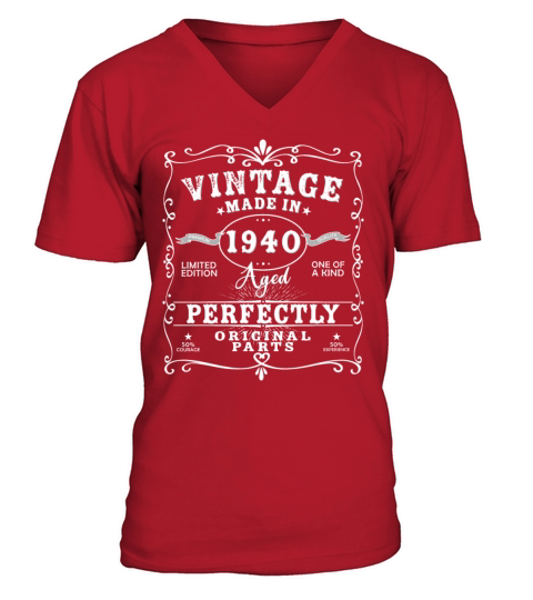 Vintage Made In 1940 Birthday Limited Edition V-Neck T-shirt