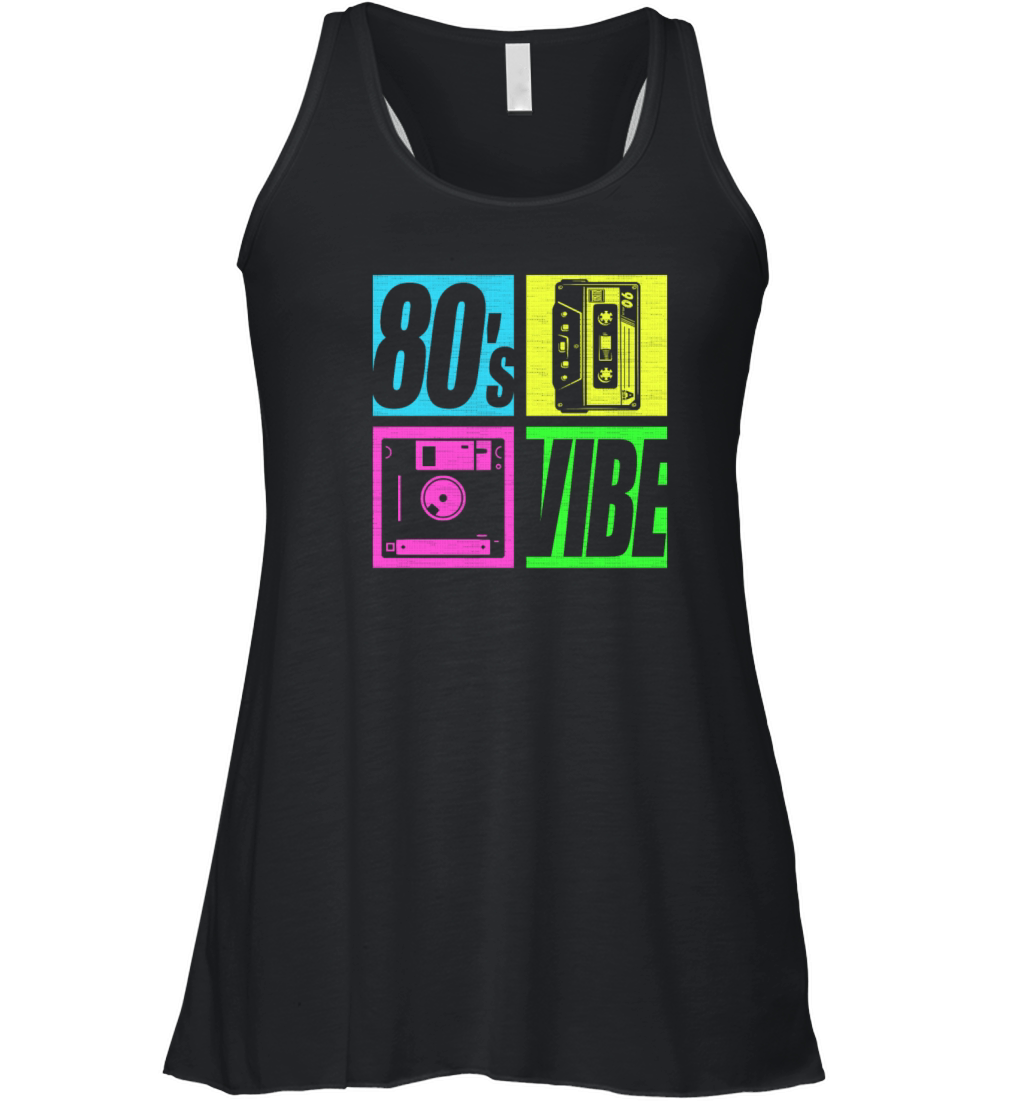 80s Vibe 1980s Fashion 80 Theme Party Eighties Women's Flowy Tank Top