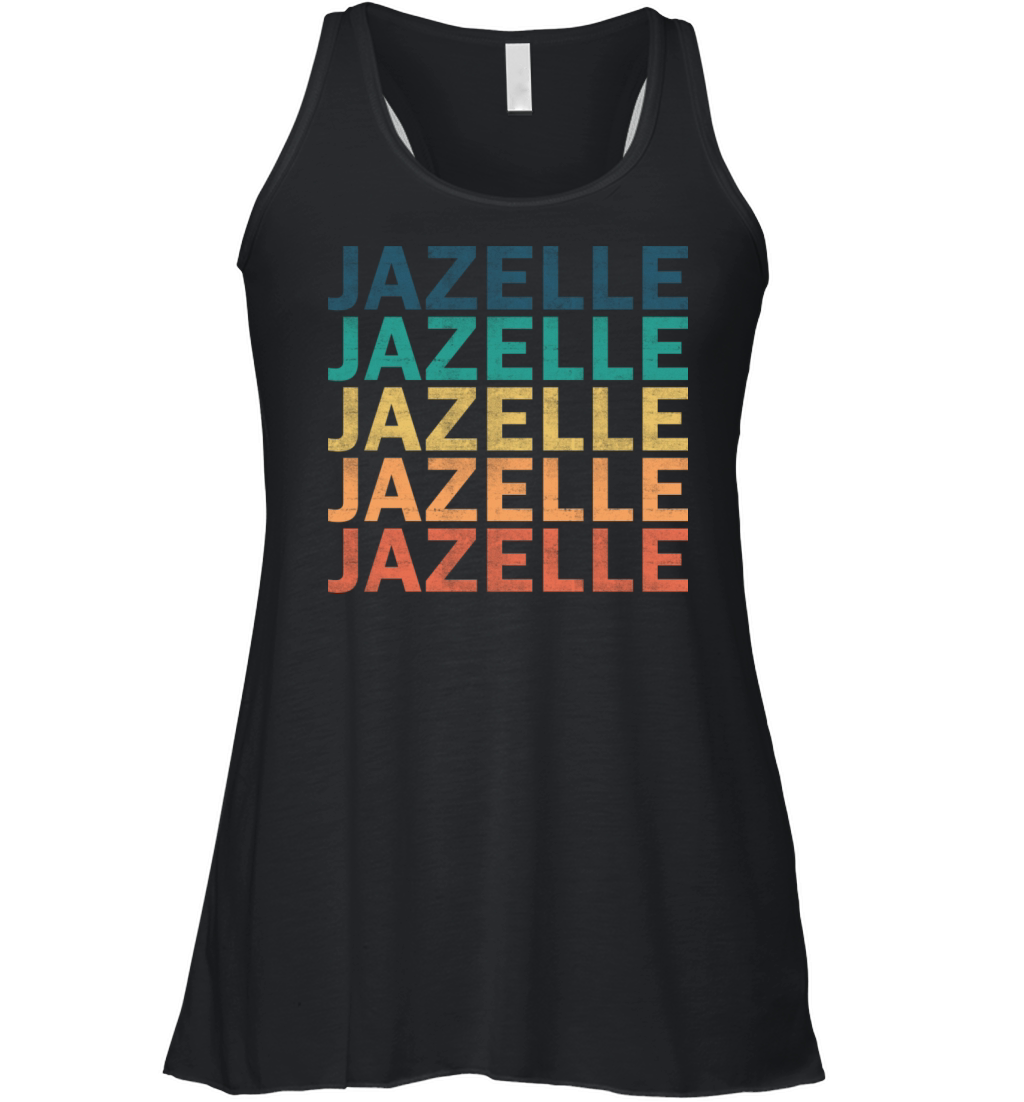 Jazelle Name T Shirt - Jazelle Vintage Retro Name Women's Flowy Tank Top