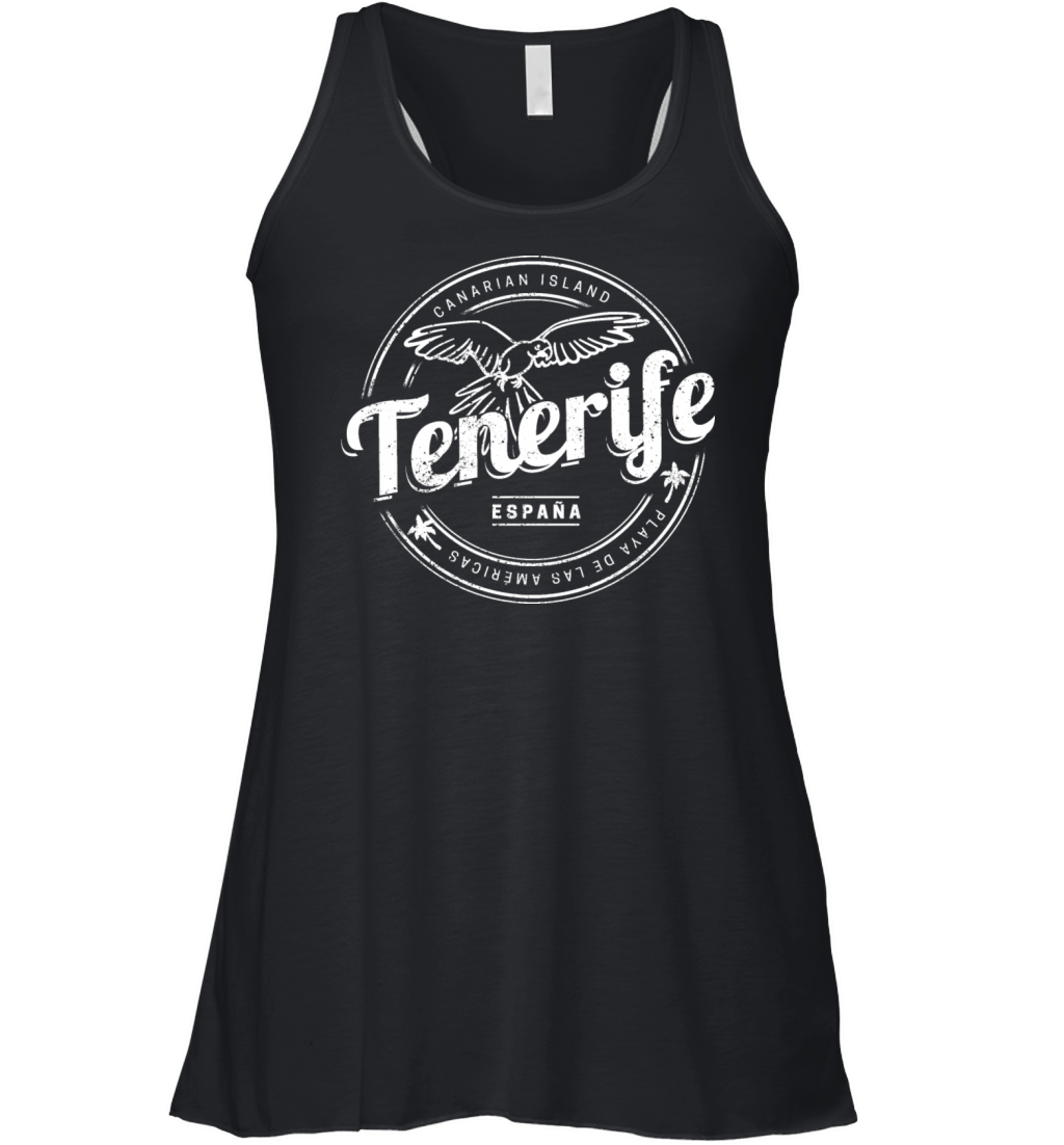 Tenerife and Parrot Canary Islands Spain Vintage Women's Flowy Tank Top