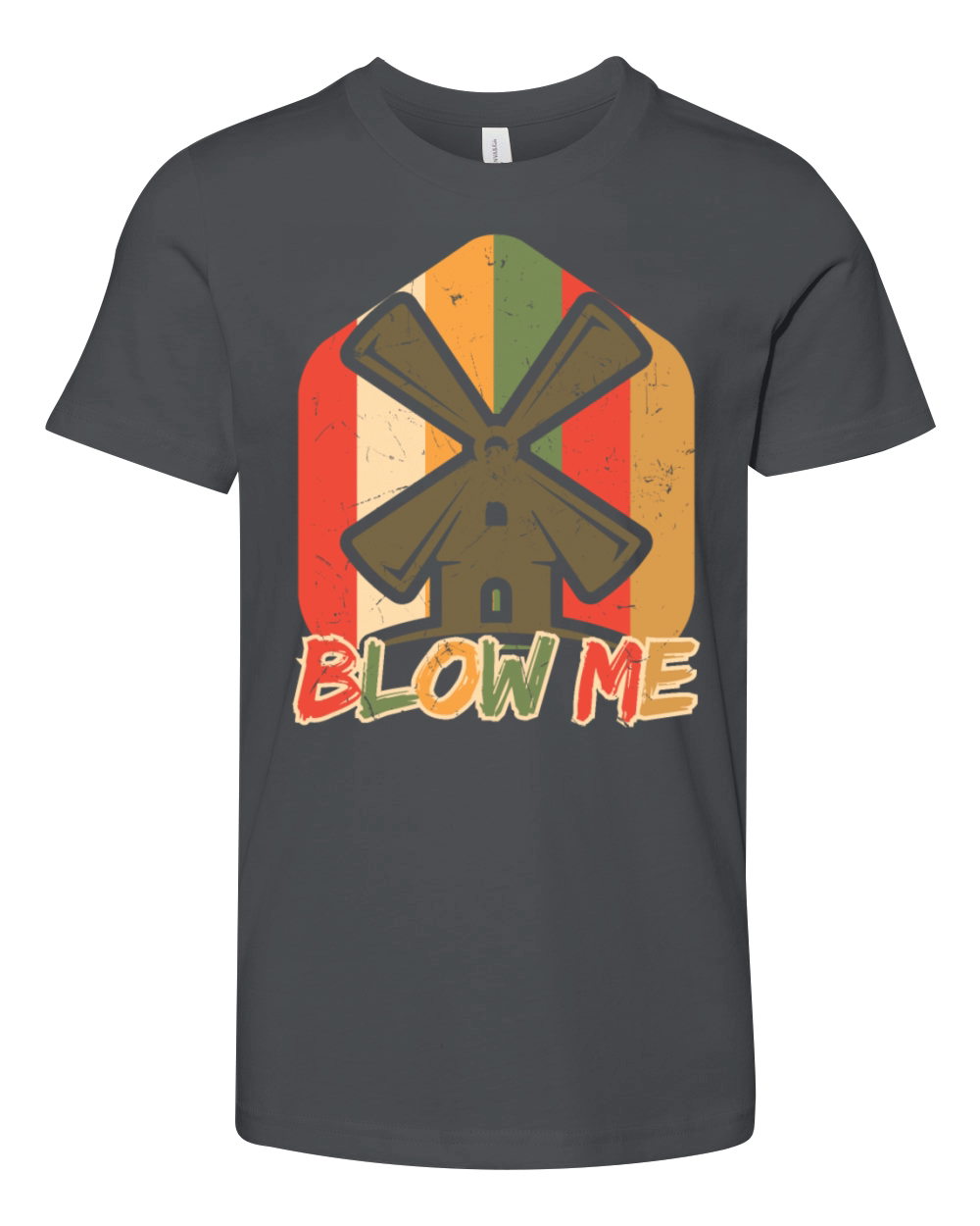 Blow Me Windmill Distressed Youth Unisex Jersey Tee
