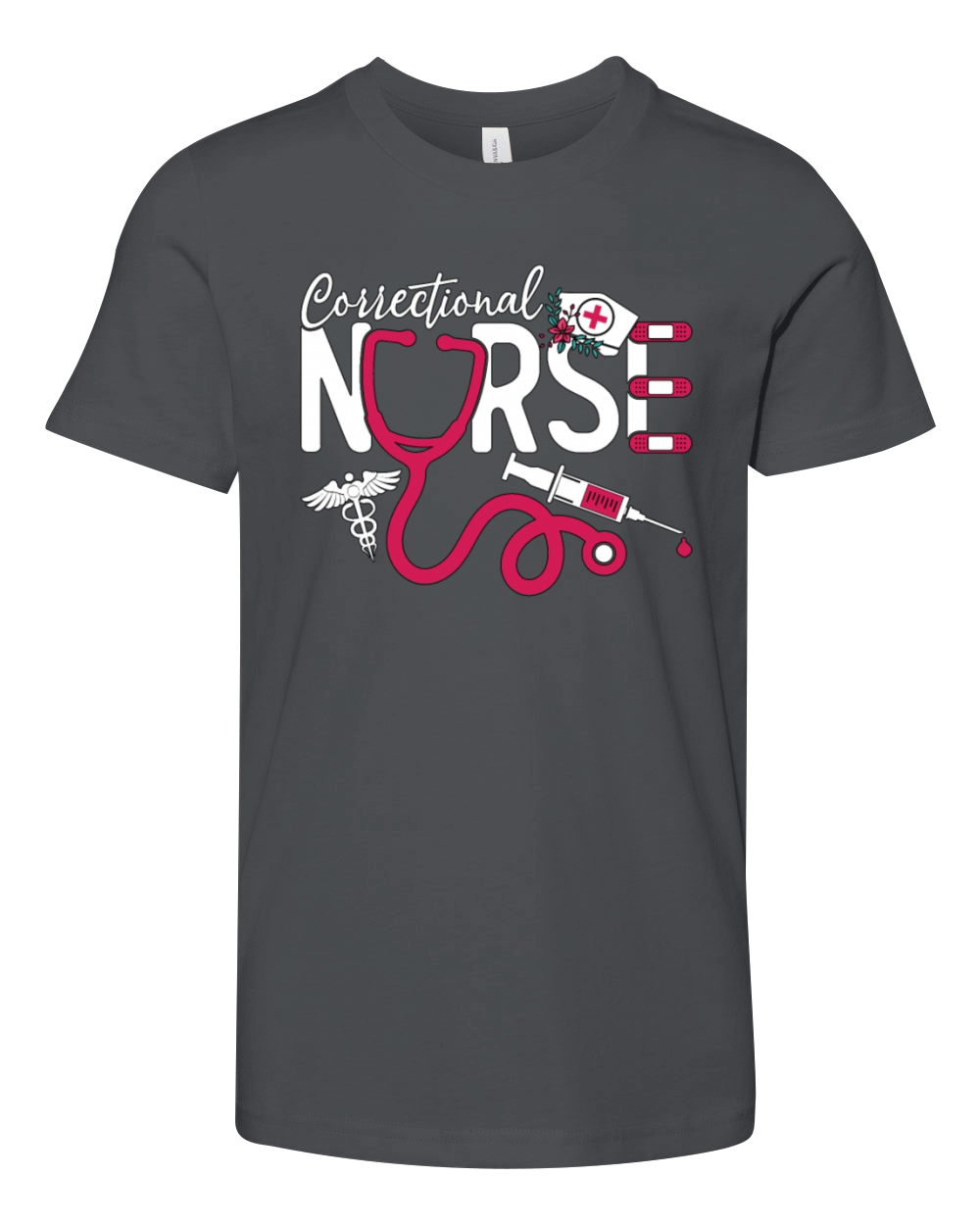 Correctional Nurse Thin Silver Line Prison Nurse Youth Unisex Jersey Tee