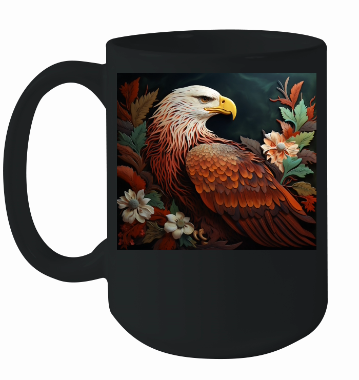 3D EaglePaper Quilling Tumbler Wrap Ceramic Mug
