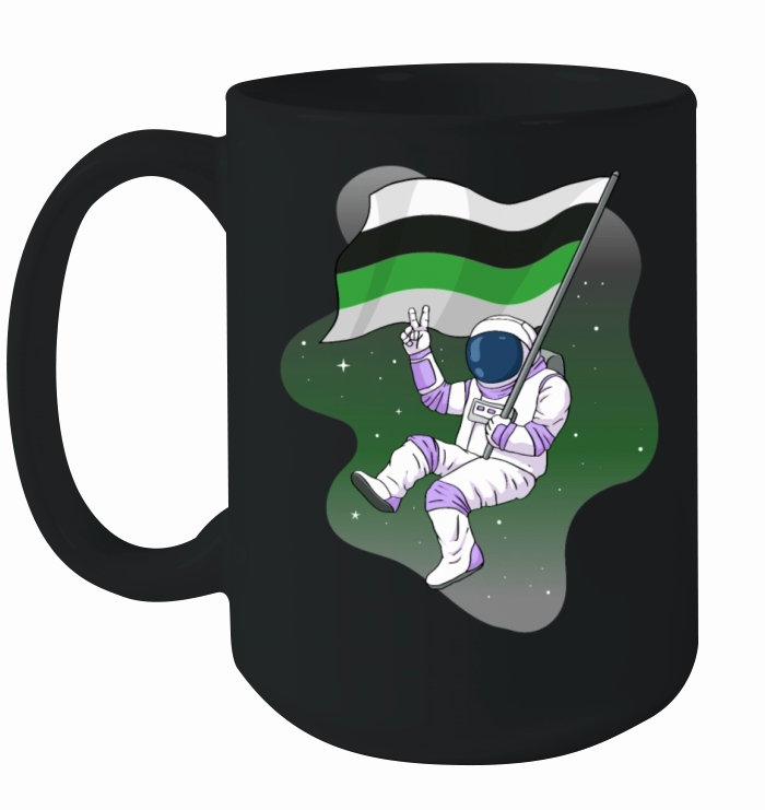Demiromantic Pride Flag Space Astronaut Subtle Ceramic Mug