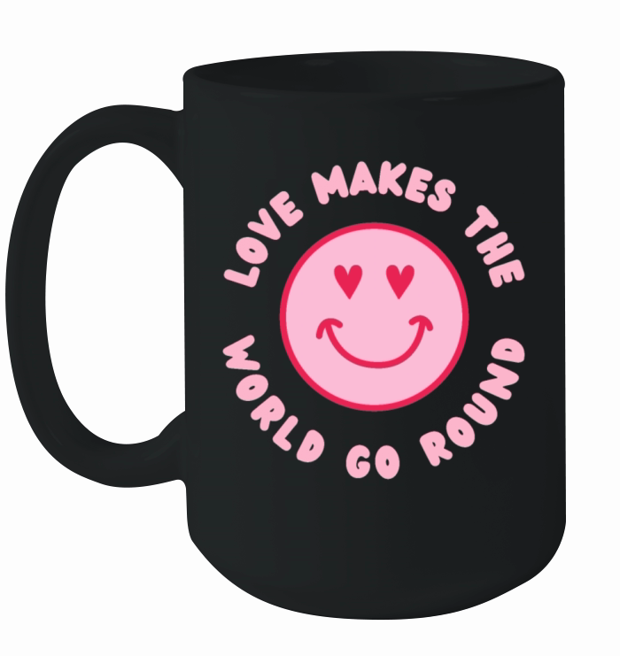 Love Makes The World Go Round - Pink Ceramic Mug