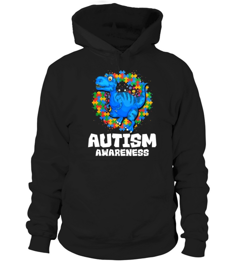 Autism Awareness T Rex Hoodie Unisex