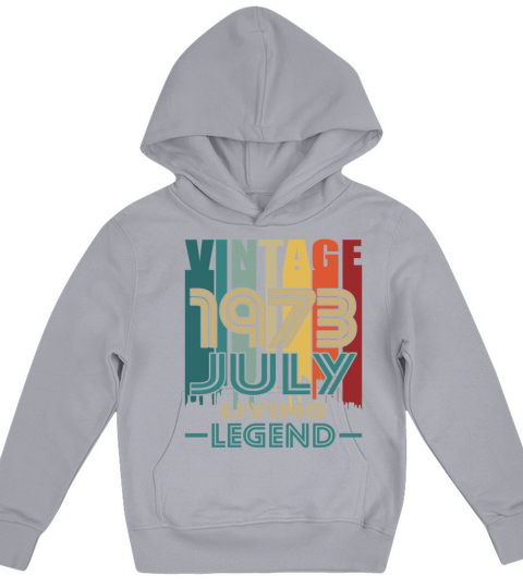 50th birthday july 1973 vintage 1973 Kids Hoodie