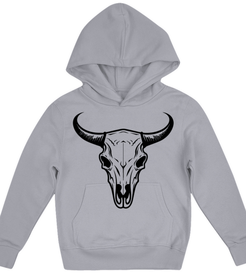 Cow Skull Boho Kids Hoodie