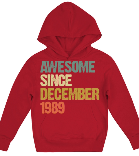 Groovy Awesome Since December 1989 Vintage Gift Kids Hoodie
