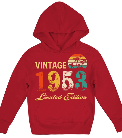 Vintage 1953 Limited Edition Born In 1953 Birthday Kids Hoodie