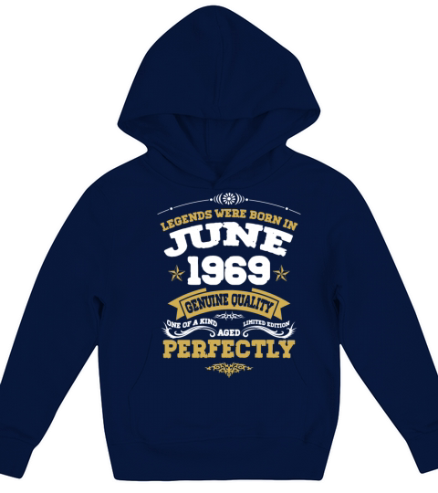 Vintage Aged To Perfection June 1969 Kids Hoodie