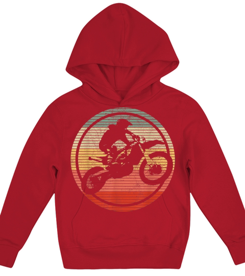 Vintage Motocross Dirt Bike Kids Hoodie