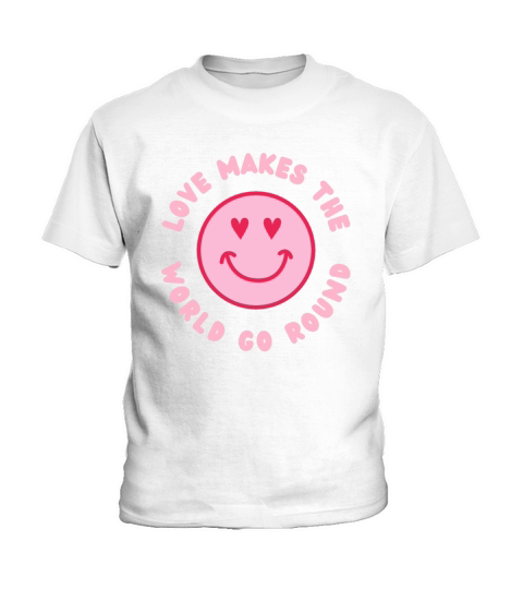 Love Makes The World Go Round - Pink Kids T-Shirt