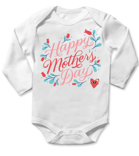 Happy Mothers Day Love You Long Sleeve Baby One-Piece
