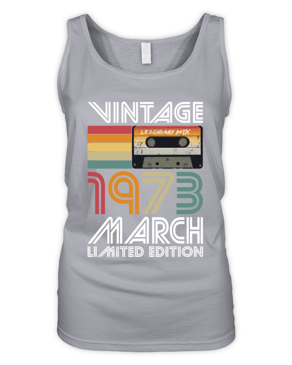 50th birthday march 1973 vintage 1973 Organic Women's Tank Top