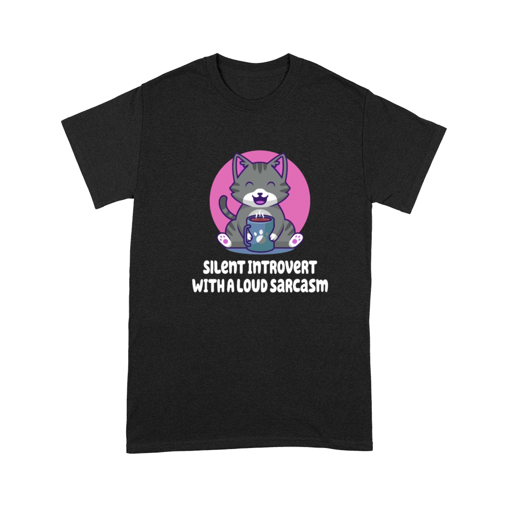 Silent Introvert wIth Sarcasm Funny Nerd Humor Wei Premium T-shirt
