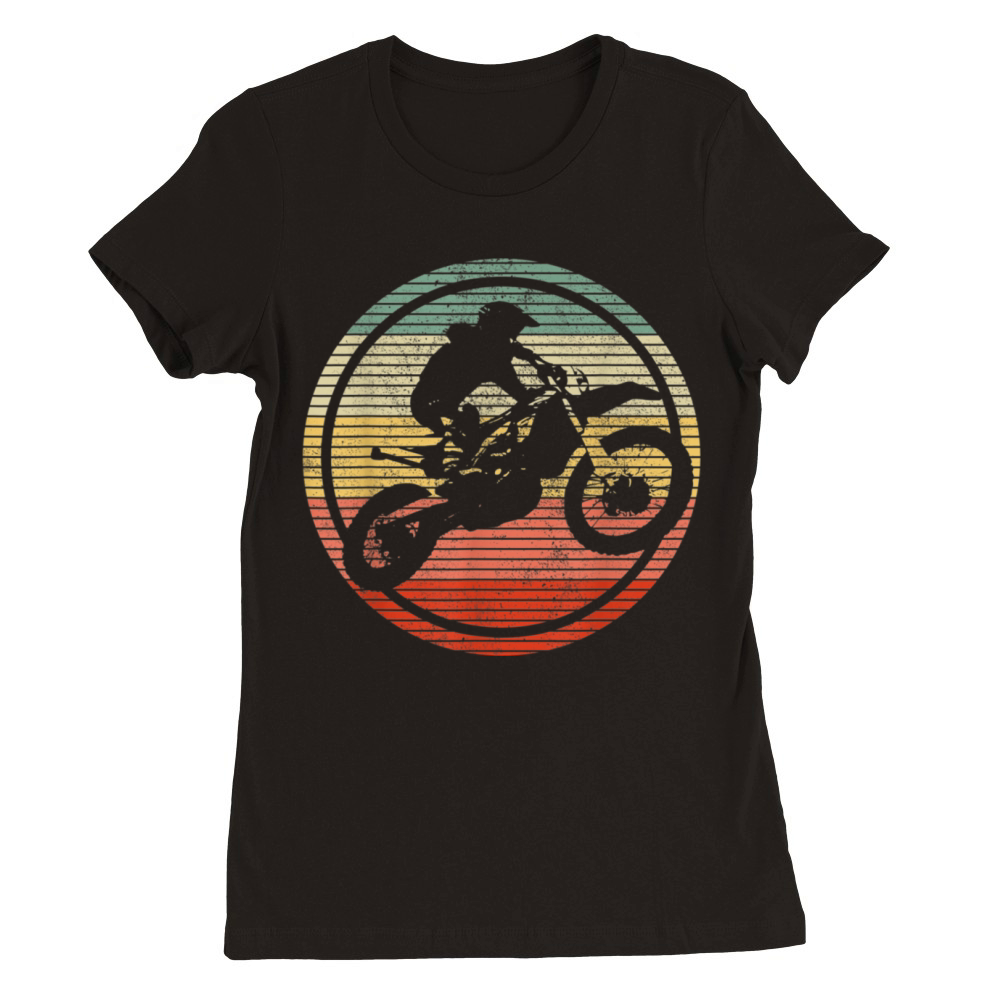 Vintage Motocross Dirt Bike Premium Womens Crewneck T-shirt
