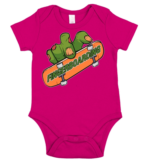 Cool Fingerboarding Monster Skateboarder Halloween Short Sleeve Baby One-Piece