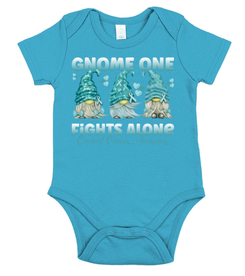 Gnome One Fights Alone Cervical Cancer Short Sleeve Baby One-Piece