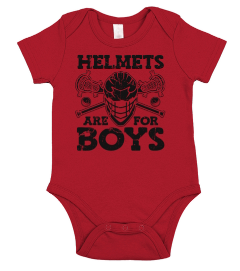 Helmets Are For Boys Fan Mom Goalie Lax Legend Short Sleeve Baby One-Piece