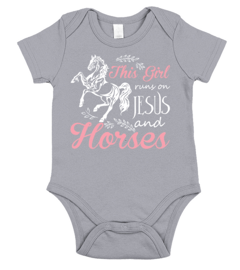 This Girl Runs On Jesus And Horses Short Sleeve Baby One-Piece