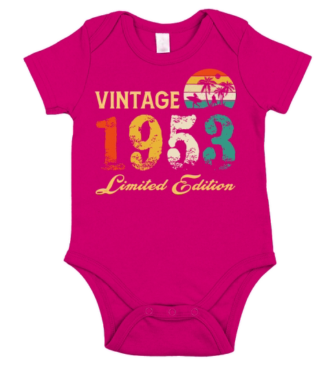 Vintage 1953 Limited Edition Born In 1953 Birthday Short Sleeve Baby One-Piece
