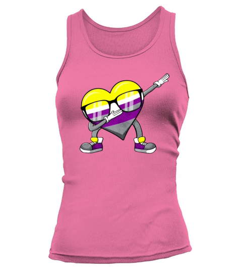 Non Binary Pride Flag Dabbing Heart Sublte LGBTQ Tank top Woman