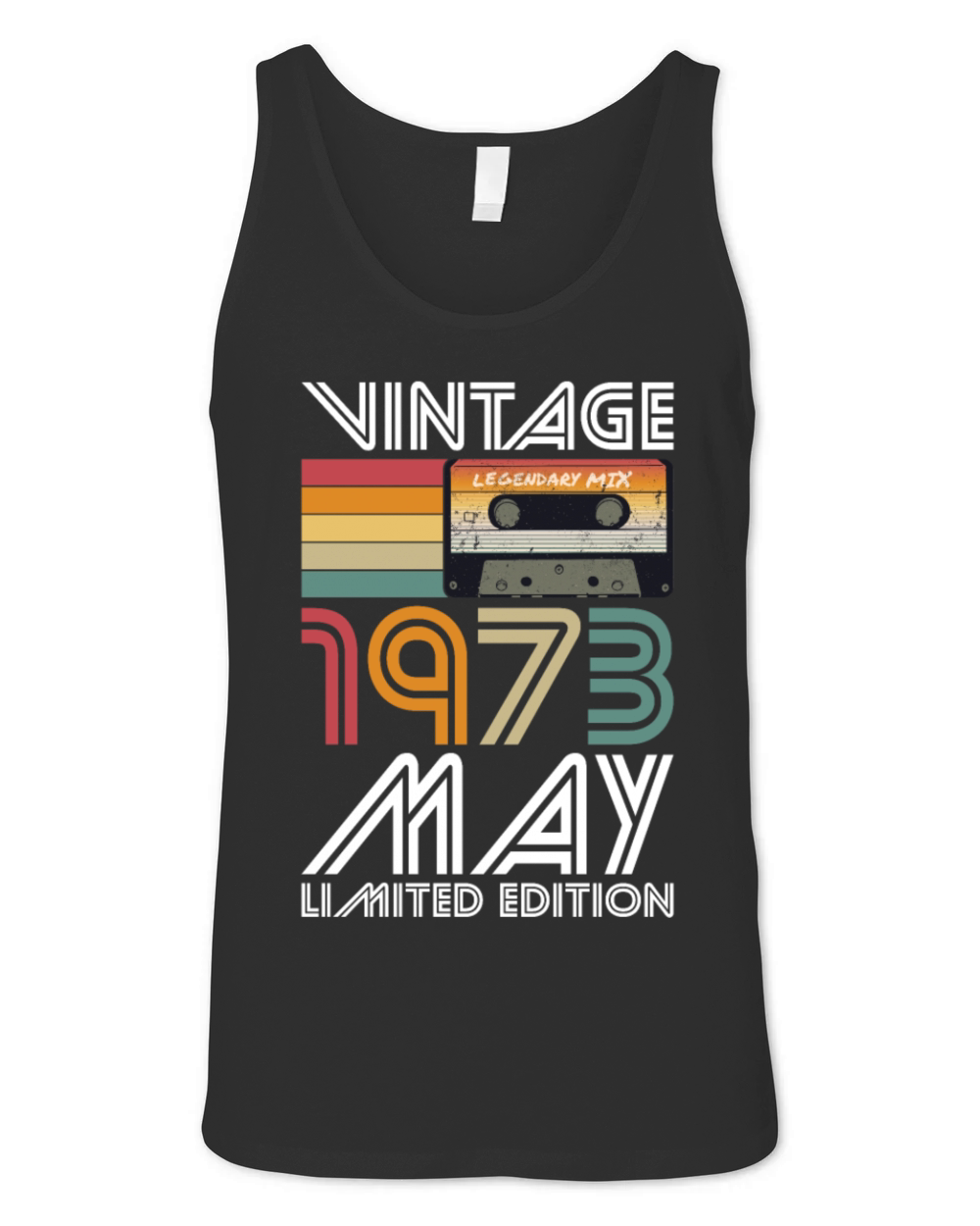50th birthday may 1973 vintage 1973 Unisex Jersey Tank