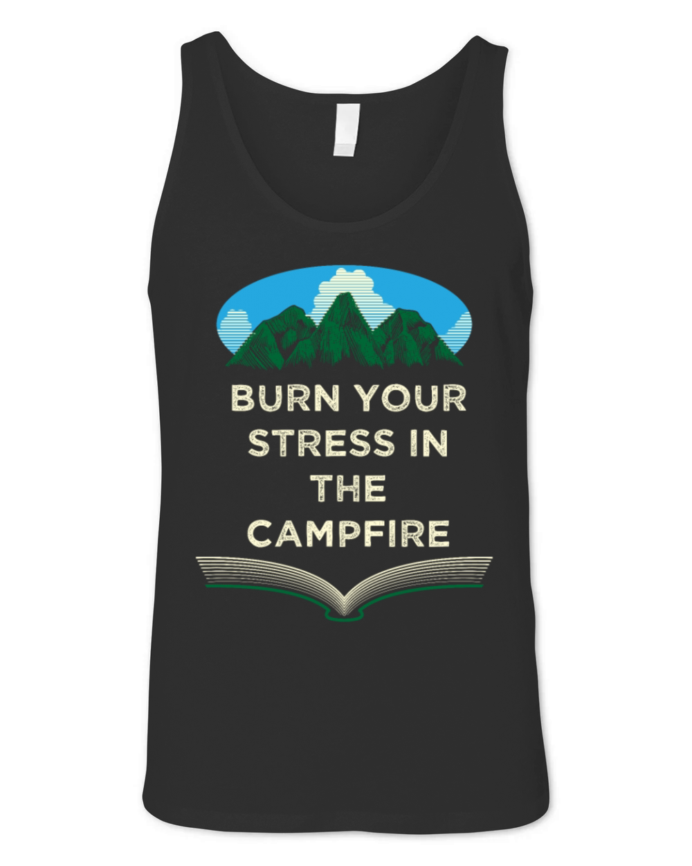 Burn Your Stress in the Campfire Camping Funny Cam Unisex Jersey Tank