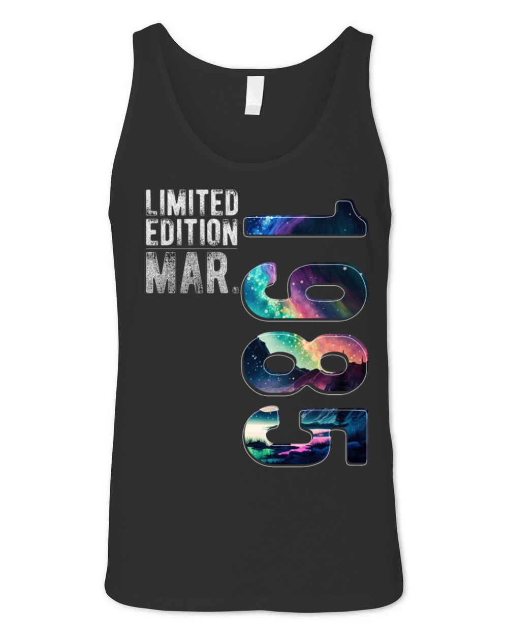 Limited Edition 1985 March Birthday Polar Lights Unisex Jersey Tank