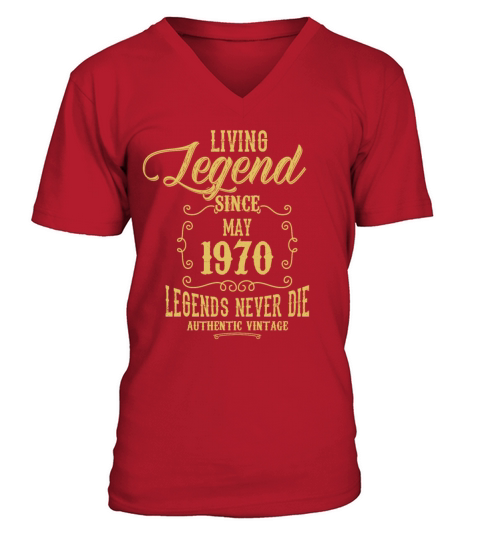 Living Legend since May 1970 V-Neck T-shirt