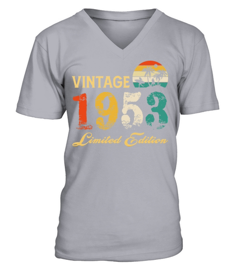 Vintage 1953 Limited Edition Born In 1953 Birthday V-Neck T-shirt