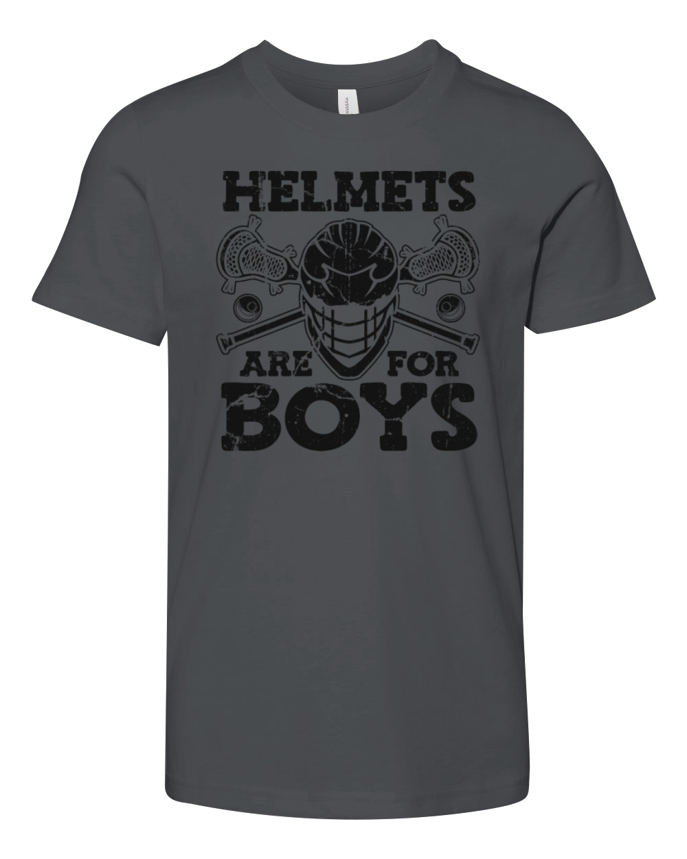Helmets Are For Boys Fan Mom Goalie Lax Legend Youth Unisex Jersey Tee