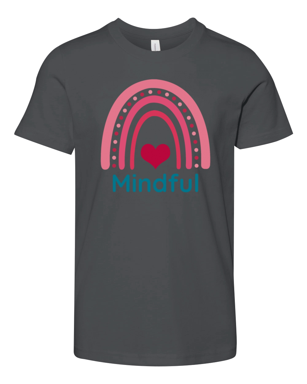 Mindful Viva Magenta Boho Rainbow Youth Unisex Jersey Tee