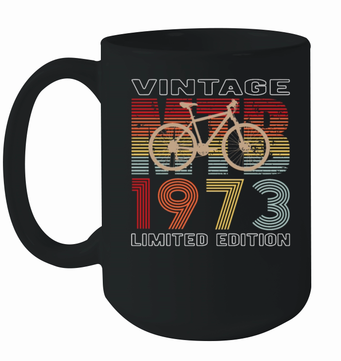 50 Birthday 1973 Vintage Retro Bicycle Cyclist Ceramic Mug