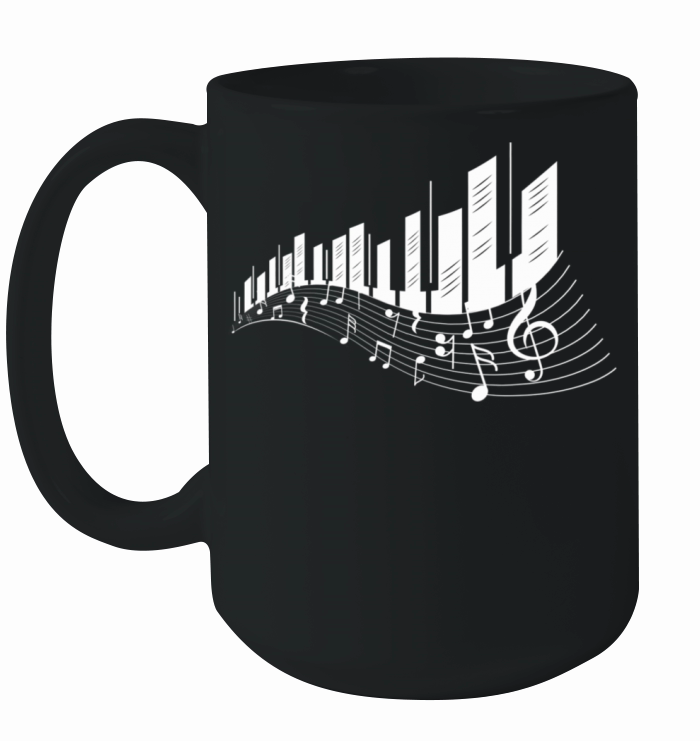Piano Keys Art Vintage Musical Keyboard Piano Ceramic Mug