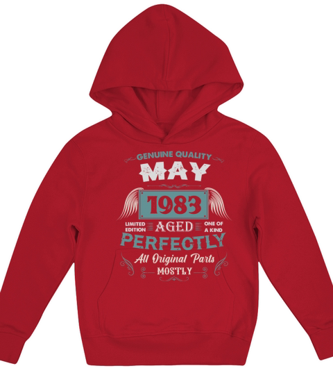 May 1983 Vintage Birthday Present Kids Hoodie