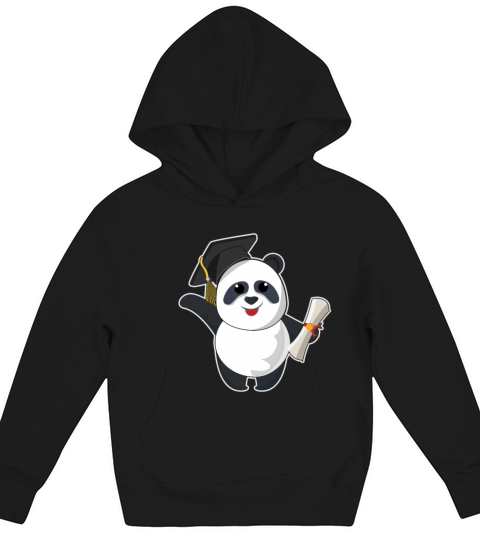 Panda Graduate Graduating 2023 Graduation Kids Hoodie