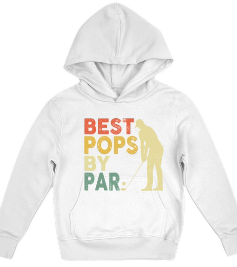 Retro Vintage Best Pops By Par Golf Fathers Day F Kids Hoodie