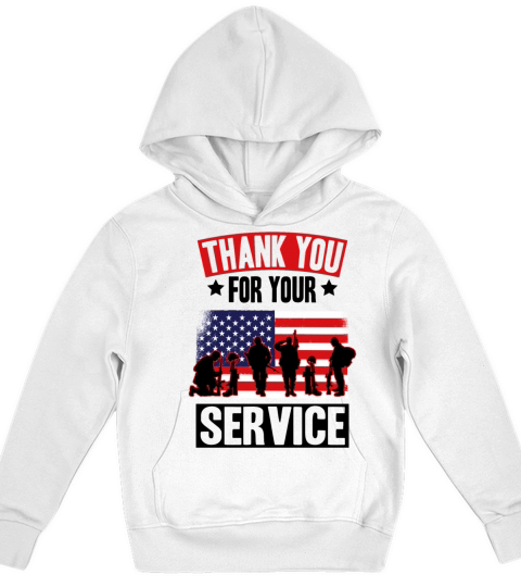 Veterans Day Thank You For Your Service Kids Hoodie
