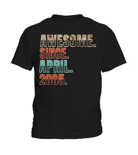 18 Year Old awesome Since April 2005 18th Birthday Kids T-Shirt