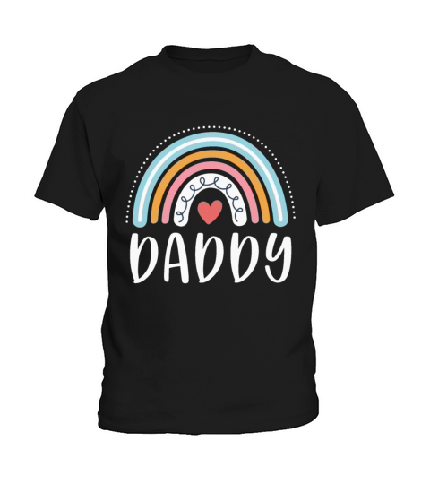 Mens Daddy Gifts For Dad Family Rainbow Graphic Kids T-Shirt