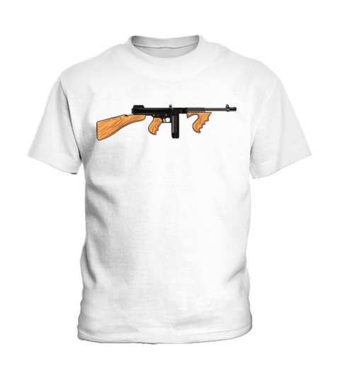 Thompson M1A1 Tommy Gun Gangster Vintage Tommy Gun Kids T-Shirt