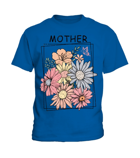 Unique Mothers day Mama Flowers Gift for Mom Kids T-Shirt